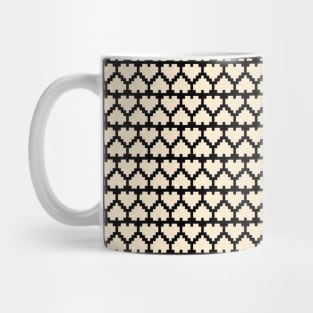 Seamless Pattern of White Pixel Hearts Mug